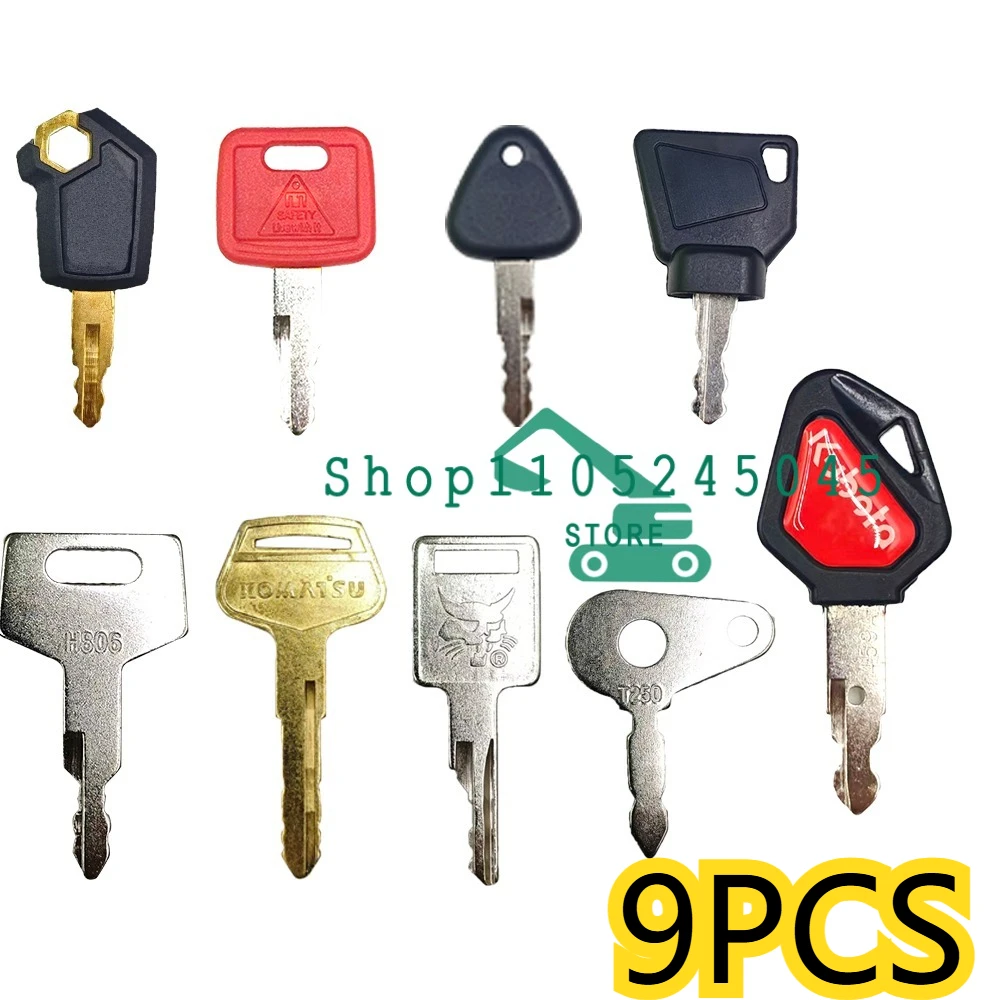 

9PCS New Master Plant Key Set Excavator Dumper Truck For JS Case Komatsu 5P8500 459A H800 D250 787
