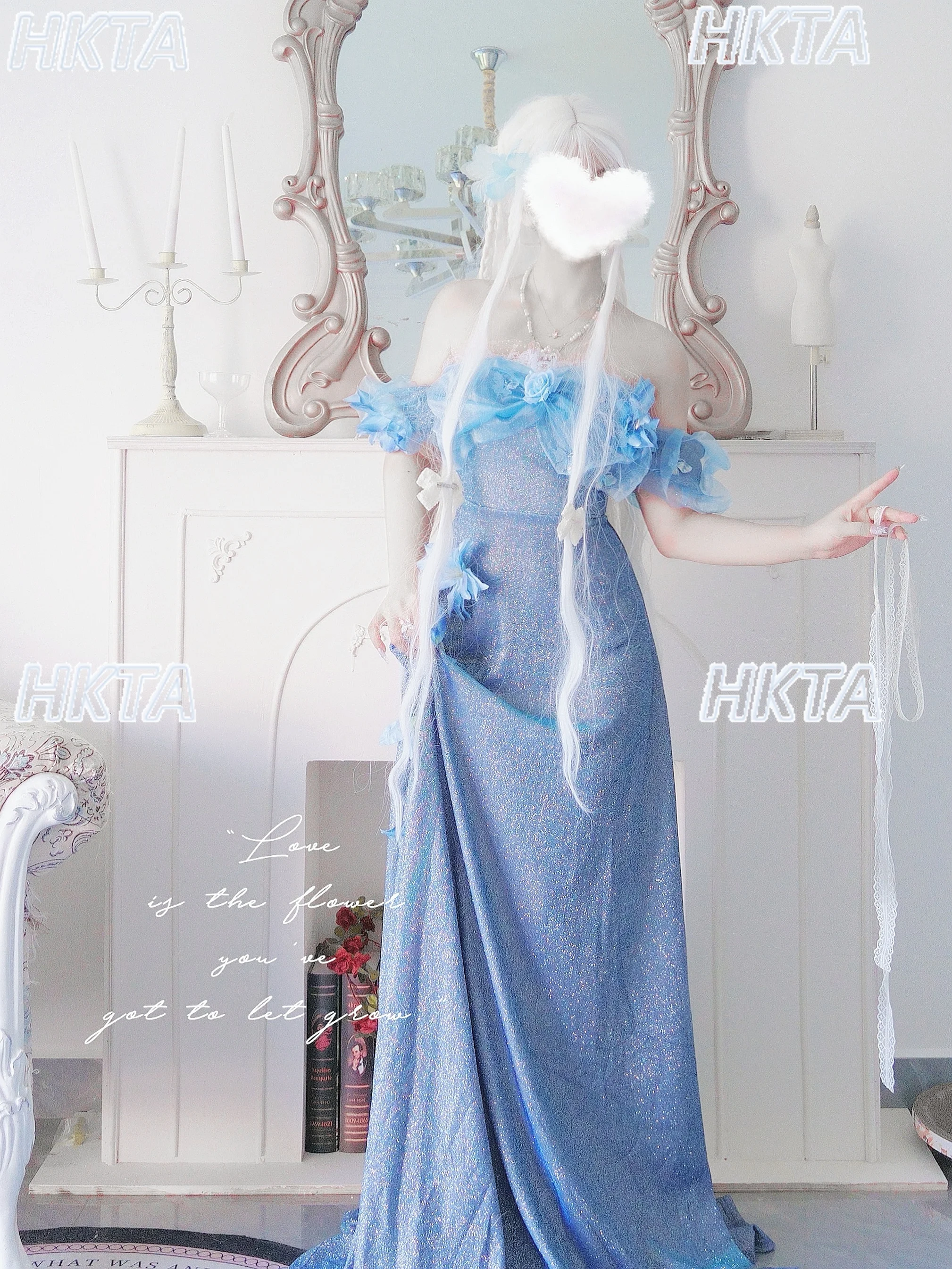 Elegante prachtige handgemaakte blauwe gepolariseerde groene prinsessenjurk zomer zoet uit de schouder slanke verjaardag swingende jurk dames