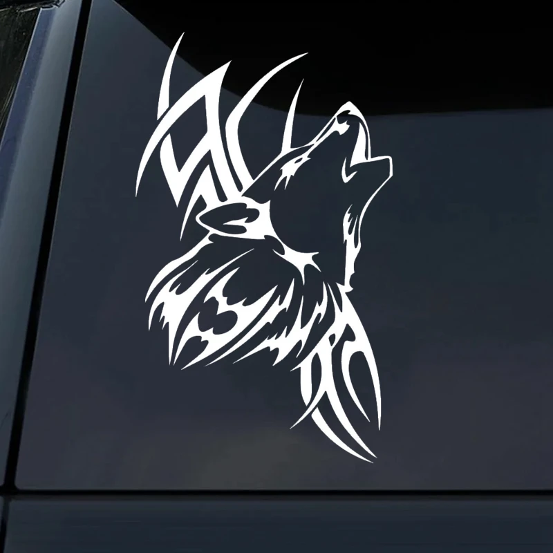15x24cm Howling Wolf Head Car Stickers Truck Laptop Window Bumper Waterproof Auto Decors Motorcycle Decal  K517