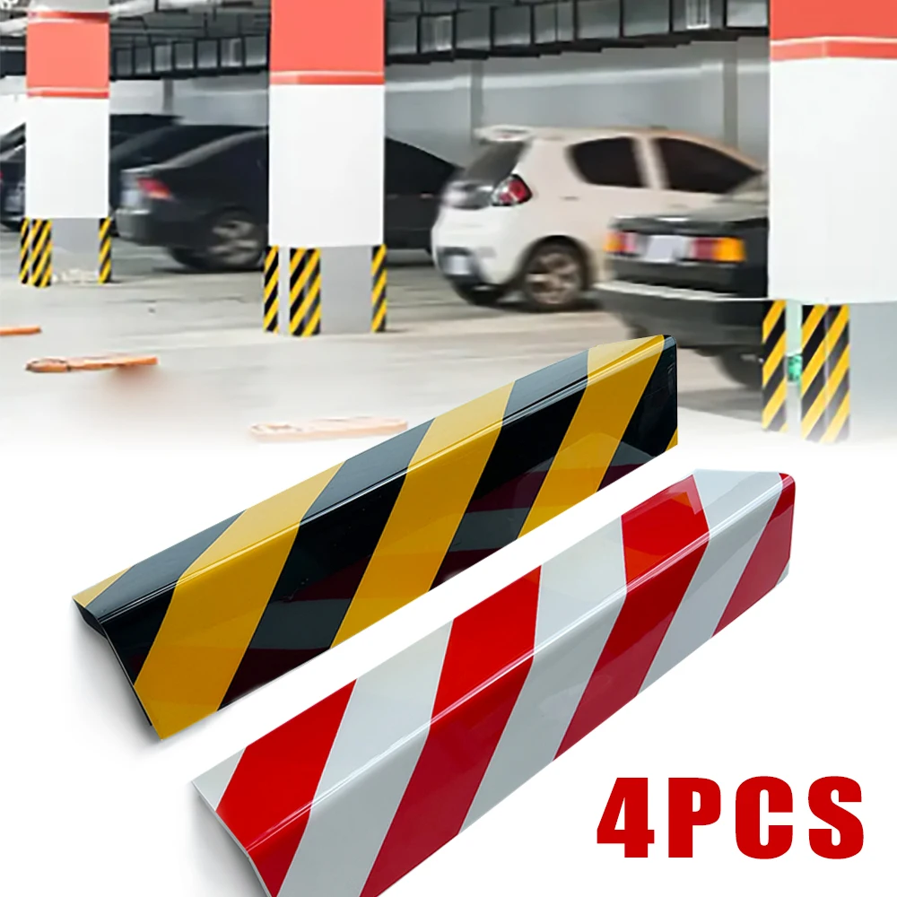4PCS Reflective Garage Wall Corner Guard Bumper Anti Collision & Anti Scratch Foam Pad for Car Parking Columns Pillar Protection