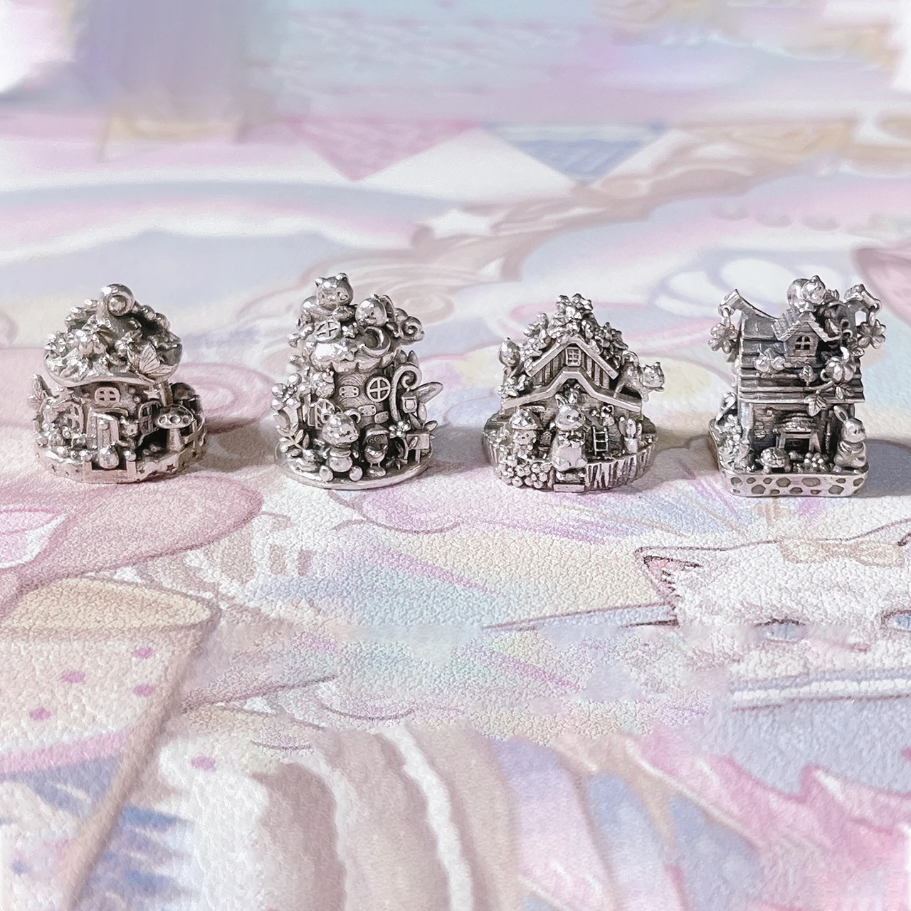 

PRESALE 925 Sterling Silver Animal Rabbit Bear Cat Star Cloud Pumbkin Houses Charm Bead For Pandora Bracelet European Jewelry