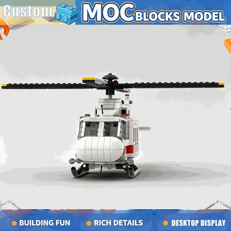 791PCS Rescue Transport Helicopter Building Blocks MOC Model Custom DIY Assembly Educational Creative Vehicle Toy Popular Gift
