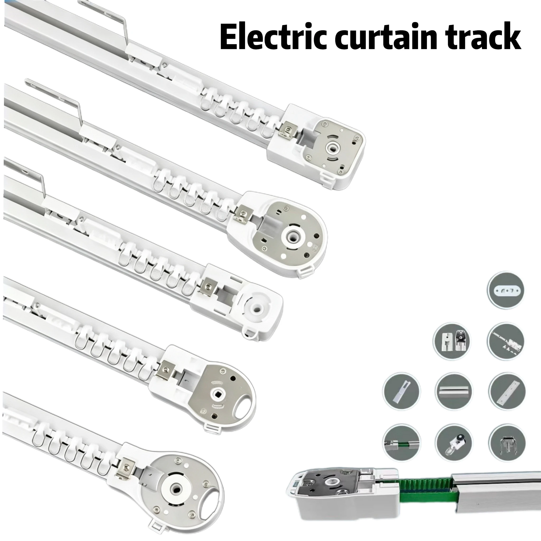 Customize Super Silent Electric Curtain Track Rails For Tuya Dooya Dt82 Aqara Curtain Motor Home Curtain Rod For Smart Home