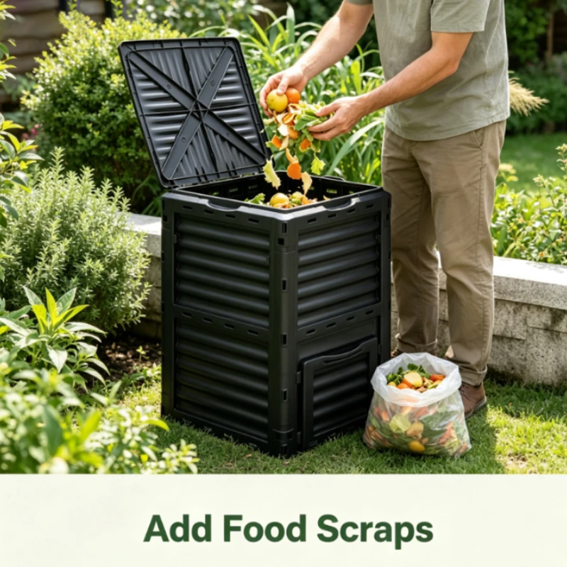 Household food waste compost buckets Gardening tools, garden nursery compost buckets Garden deciduous plastic