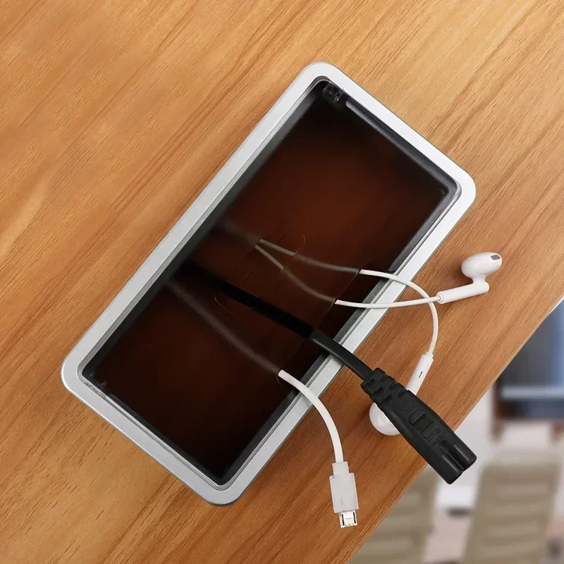 1pcs Wire Hole Cover Rectangle Cable Grommet Holder Outlet For Office Table Home Bank Computer Desk Furniture Hardware 160*80MM