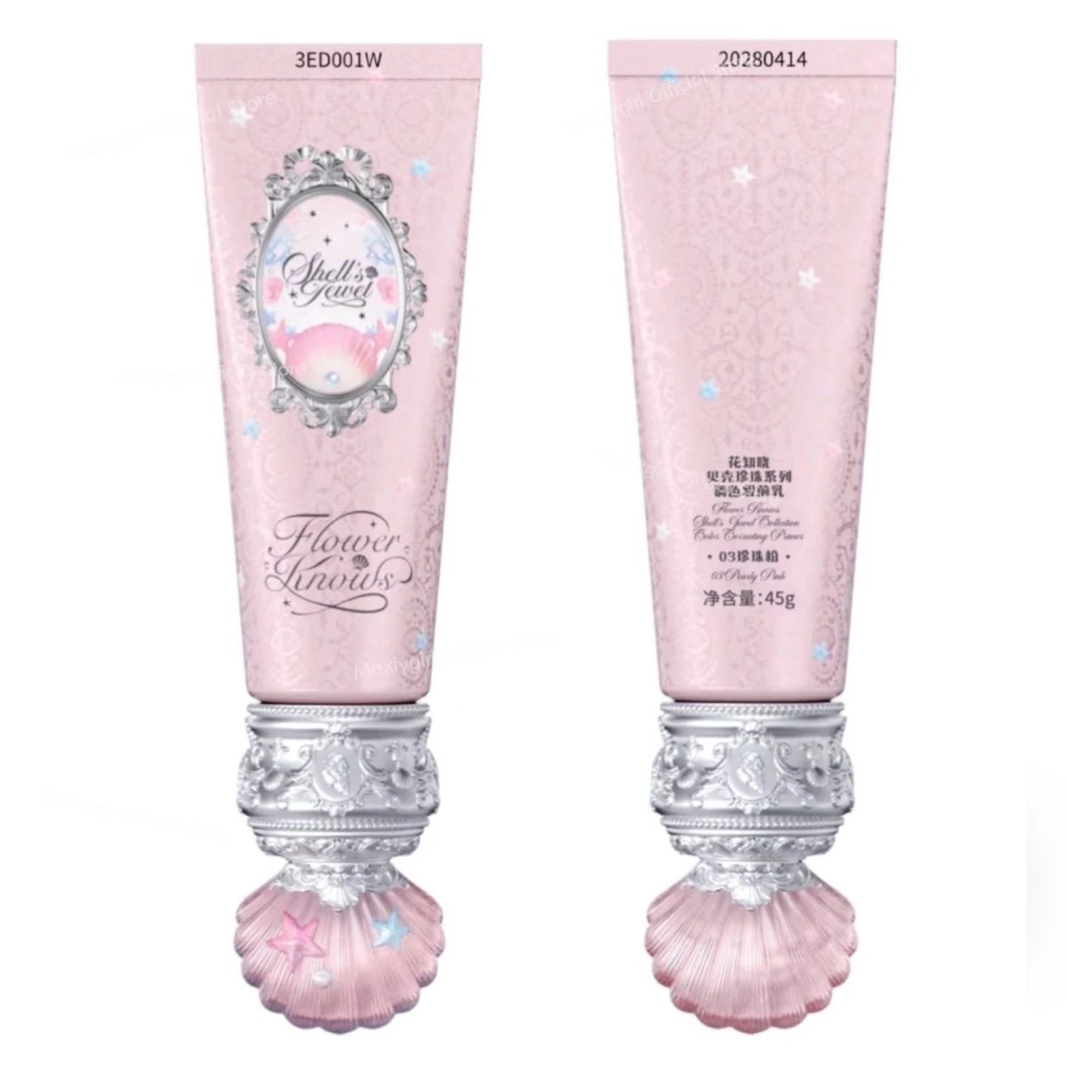 Flower Knows Shell Pearl Series Primer liquido illuminante Fondotinta viso Trucco leggero