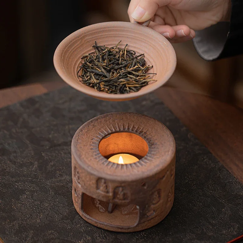 Ceramic Chinese tea roaster, heating tea leaves, roasting tea stove, candle base, fragrance enhancer