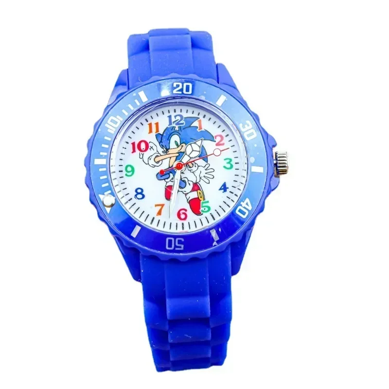 Sonics – montre à Quartz électronique pour enfants, dessin animé, prévention des rayures, bracelet en caoutchouc, mode étudiant, cadeaux d'anniversaire