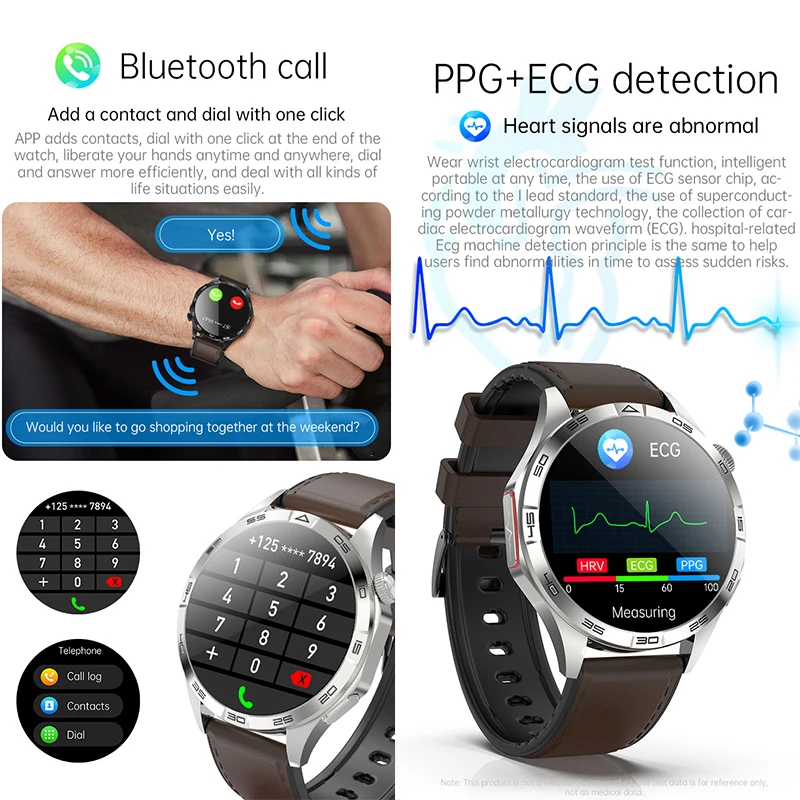 FD05 ECG ساعة ذكية بلوتوث الاتصال 1.43 "AMOLED عرض جهاز تعقب للياقة البدنية إدارة الصحة SOS ساعة متعددة وجوه أوضاع رياضية