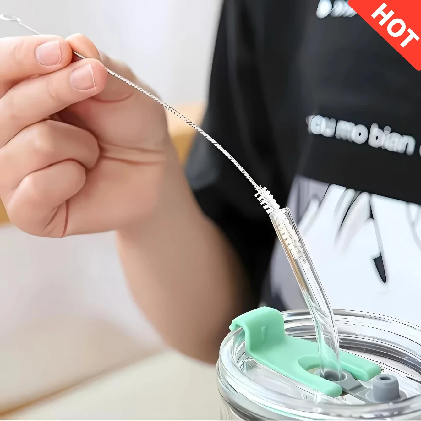 

1 Set (10 Pieces) of Straw Cleaning Brush, Reusable Kitchen Tool, Straw Brush, Suitable for Glassware and Metal Straws