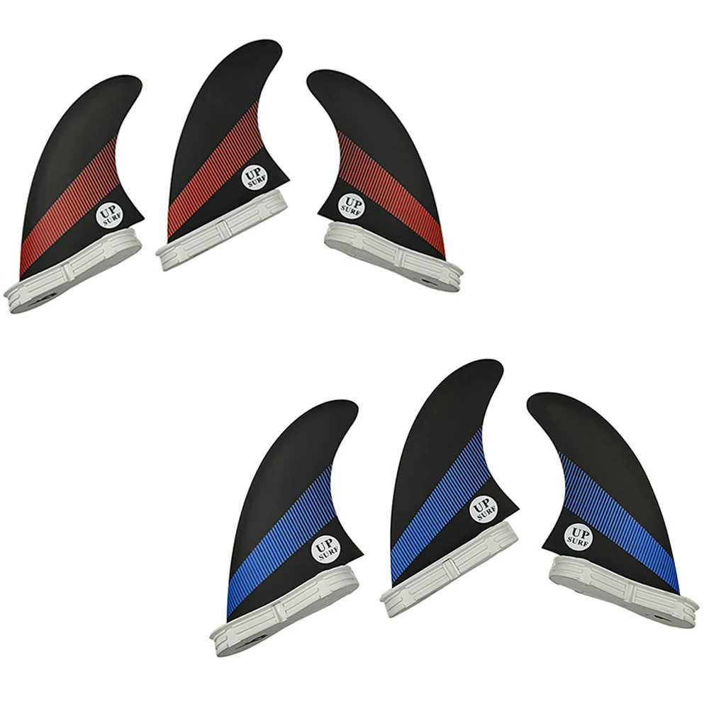 

3PCS/Set UPSURF FCS 2 M Size Surfboard Fins Fiberglass Honeycomb Surf Fins Double Tabs 2 Surfing Fins 2 Colors Surf Accessories