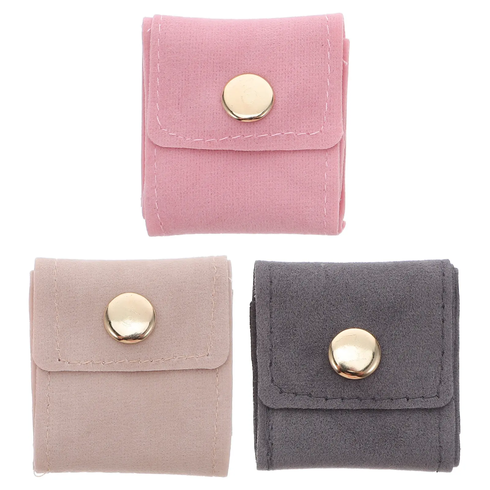 

3Pcs Mini Jewelry Pouch Soft PU Travel Organizer for Women Jewelry Storage Bag Small Portable Case with Compartments