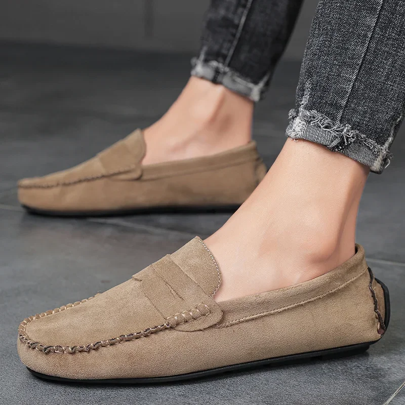 2022 New Cool England Men\'s Summer Loafers Shoes Moccasin Soft Man Casual Slip-on Cutout Shoes Driving Summer Loafers