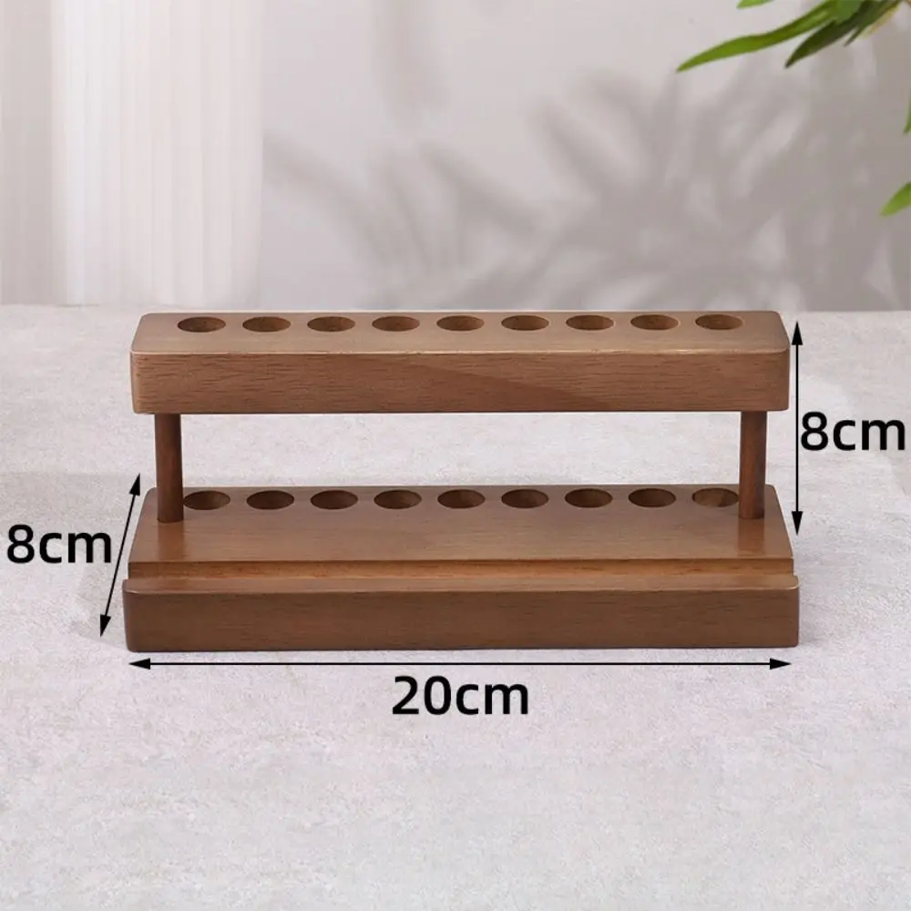 9/15 Slots Walnut Pens Holder Creative Phone Stand Makeup Brush Holder Multifunction Pen Tray Brush Display Case Office/School