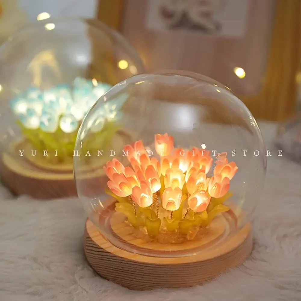 

Tulip Night Light Handmade DIY Materials Decoration Bedroom Ornaments Girl Friend Family Birthday Gift Wedding Proposal