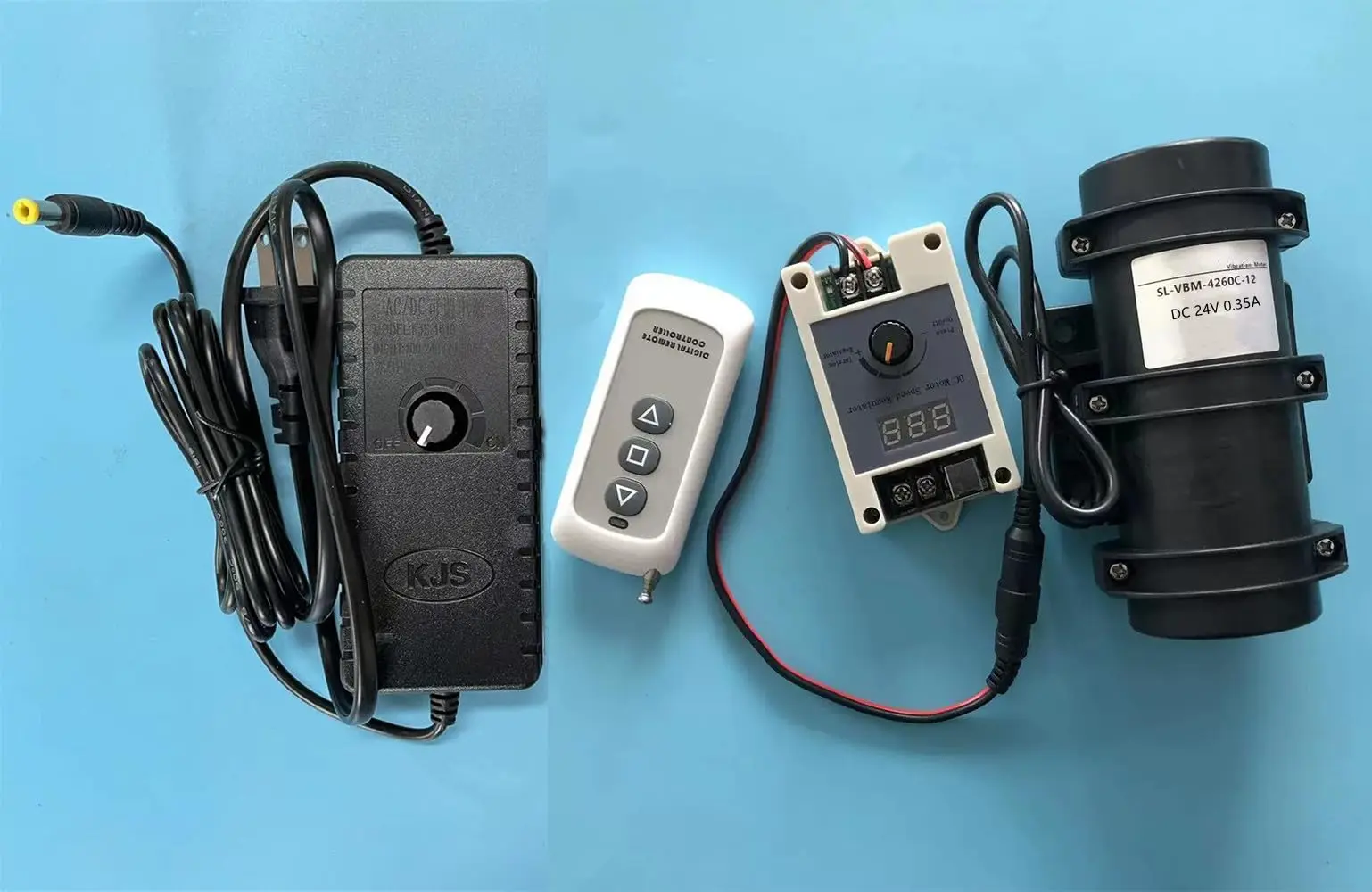 DC 12V Vibration Motor 3000RPM 15W Double Eccentric Wheel Brushed With Power Adapter With Remote Control For Massage Chair