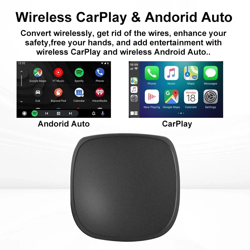 FLIXIVI CarPlay AI Box Carplay inalámbrico Android Auto QCM6115/6125/6225 8 núcleos 128G 4G LTE para Netflix YouTube Carplay inalámbrico