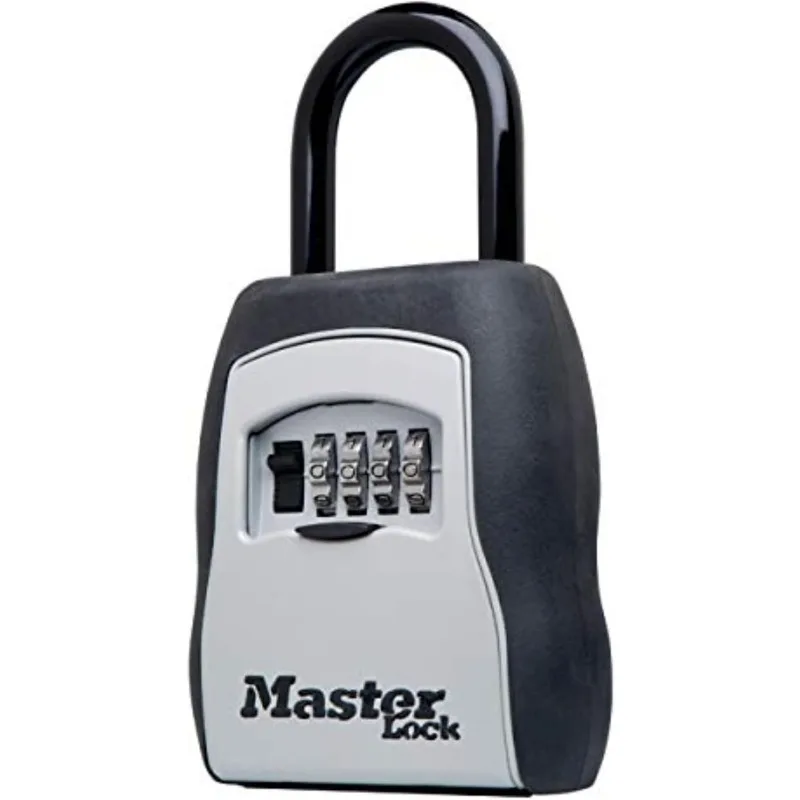Master Lock Key Lock Box, Outdoor Lock Box For House Keys, Portable Combination Lockbox Resettable Code, 5400EC, Black