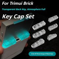 3 sets Transparent Back Keycaps Set Translucent ABS Replacement Back Button Set 3 Height Combo Set for TRIMUI BRICK