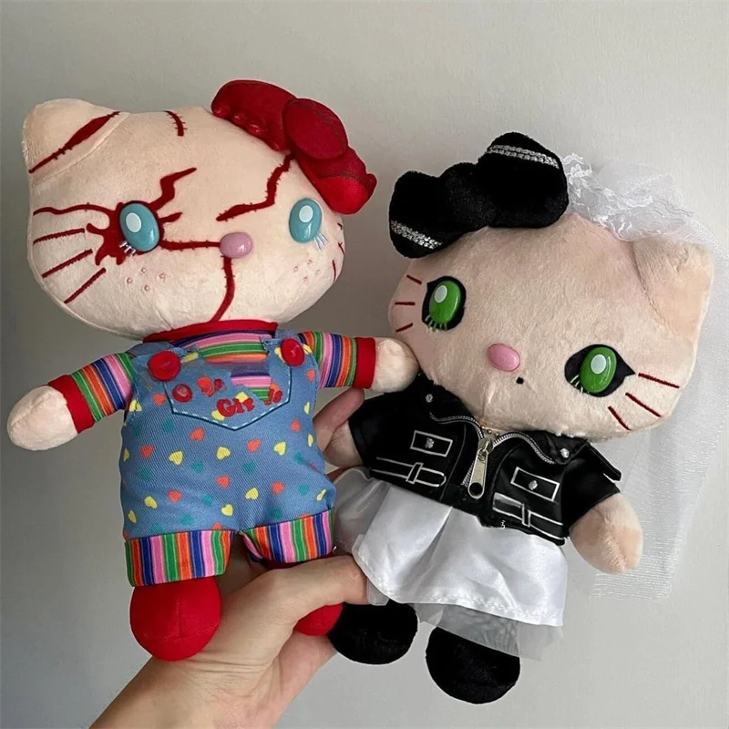 Chucky Tiffany Valentine Plush Toy Stuffed Doll Kt Hello Kitty Plushie 23cm Kawaii Baby Halloween Christmas Birthday Gift