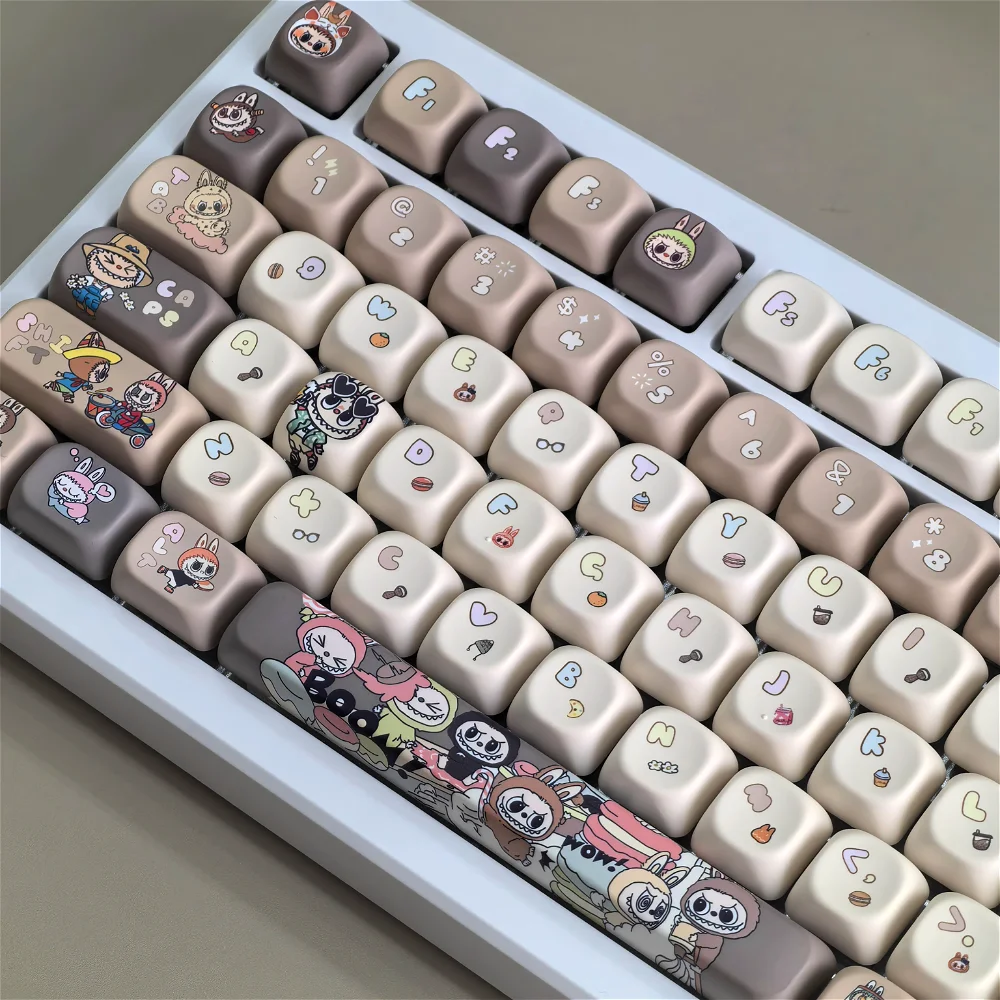 

MOA Keycap Set, Pulla Keyboard Cap, PBT 128 Key Cute Type Keycap, Compatible with MX Switch Keyboard