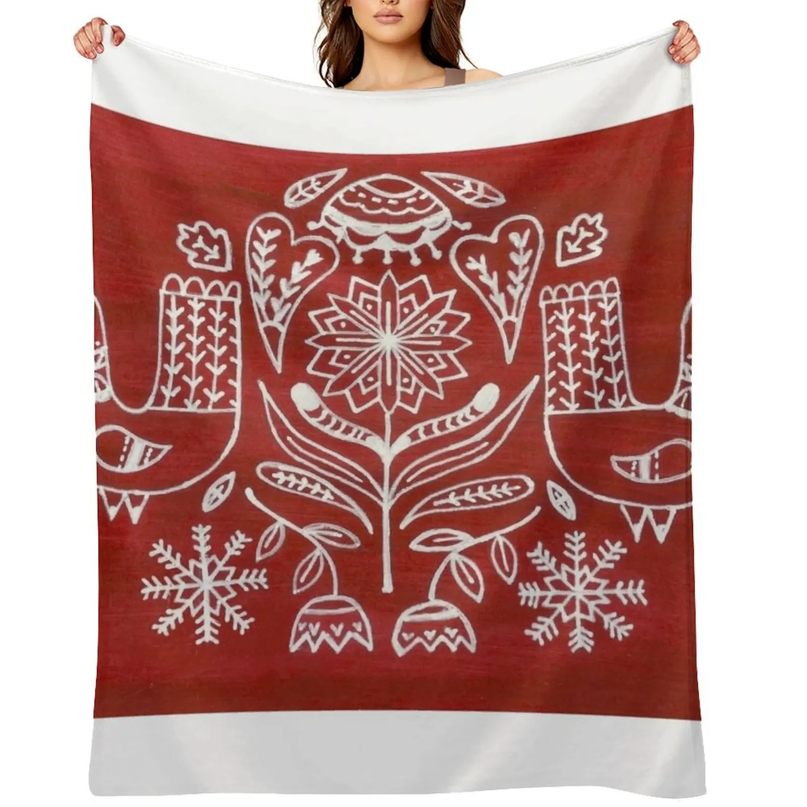 Nordic Birds Throw Blanket Bed Fashionable Nap Furry Thins Blankets