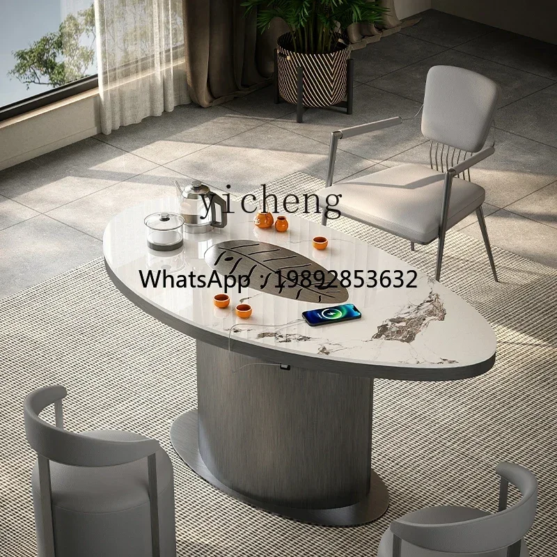 

Z1 high-end balcony kung fu tea table and chair combination rock slab tea table tea table simple modern small apartment charging