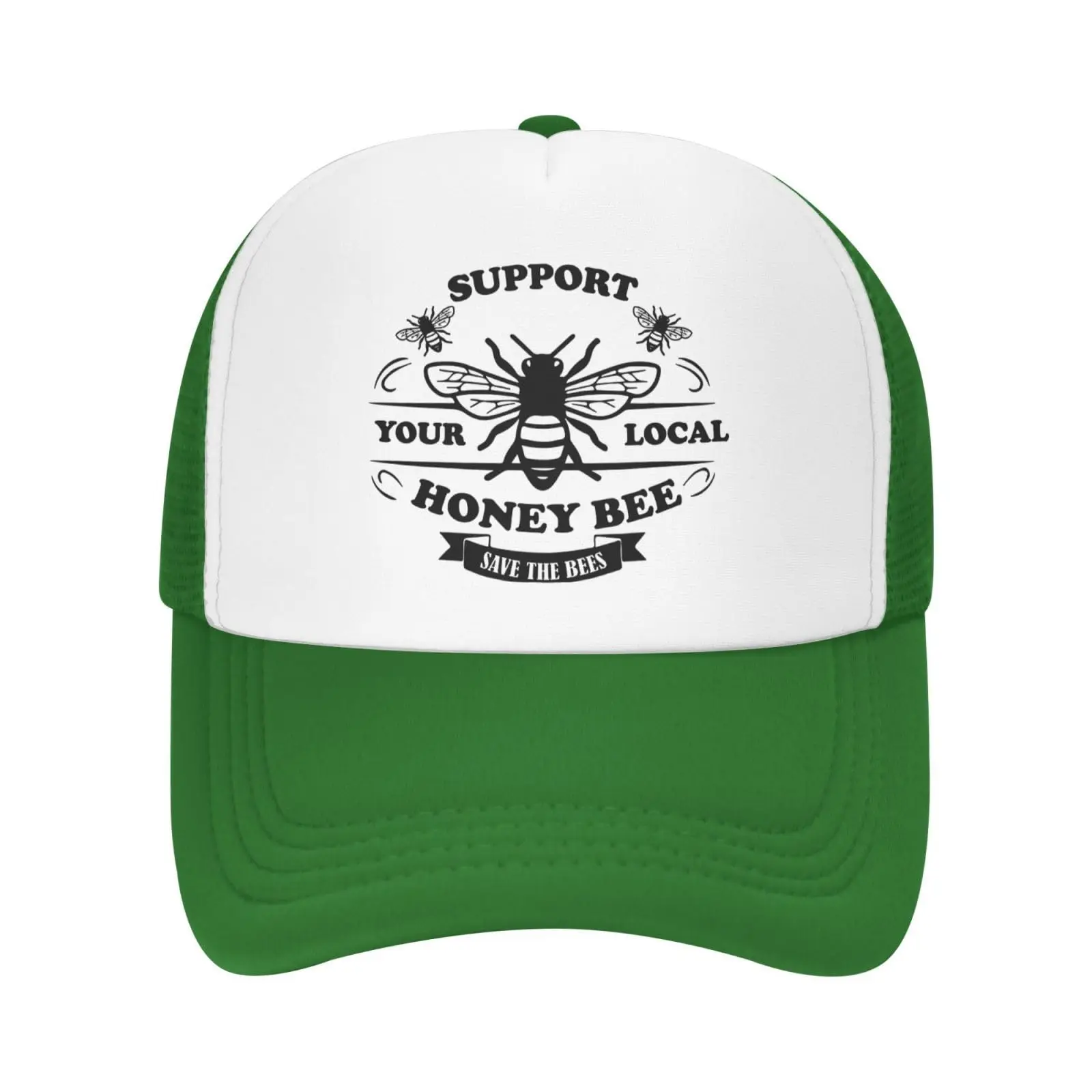 

Support Your Local Honey Bee Save The Bees Trucker Hat Adjustable Baseball Cap for Unisex Snaps Hats for Man Woman