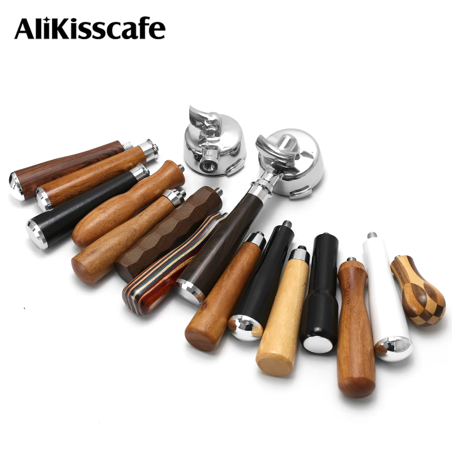 Coffee Portafilter Nake M10 Wood Handle for Delonghi Breville 51mm 54mm 58mm Replacement Kit Espresso Accessories Barista Tools