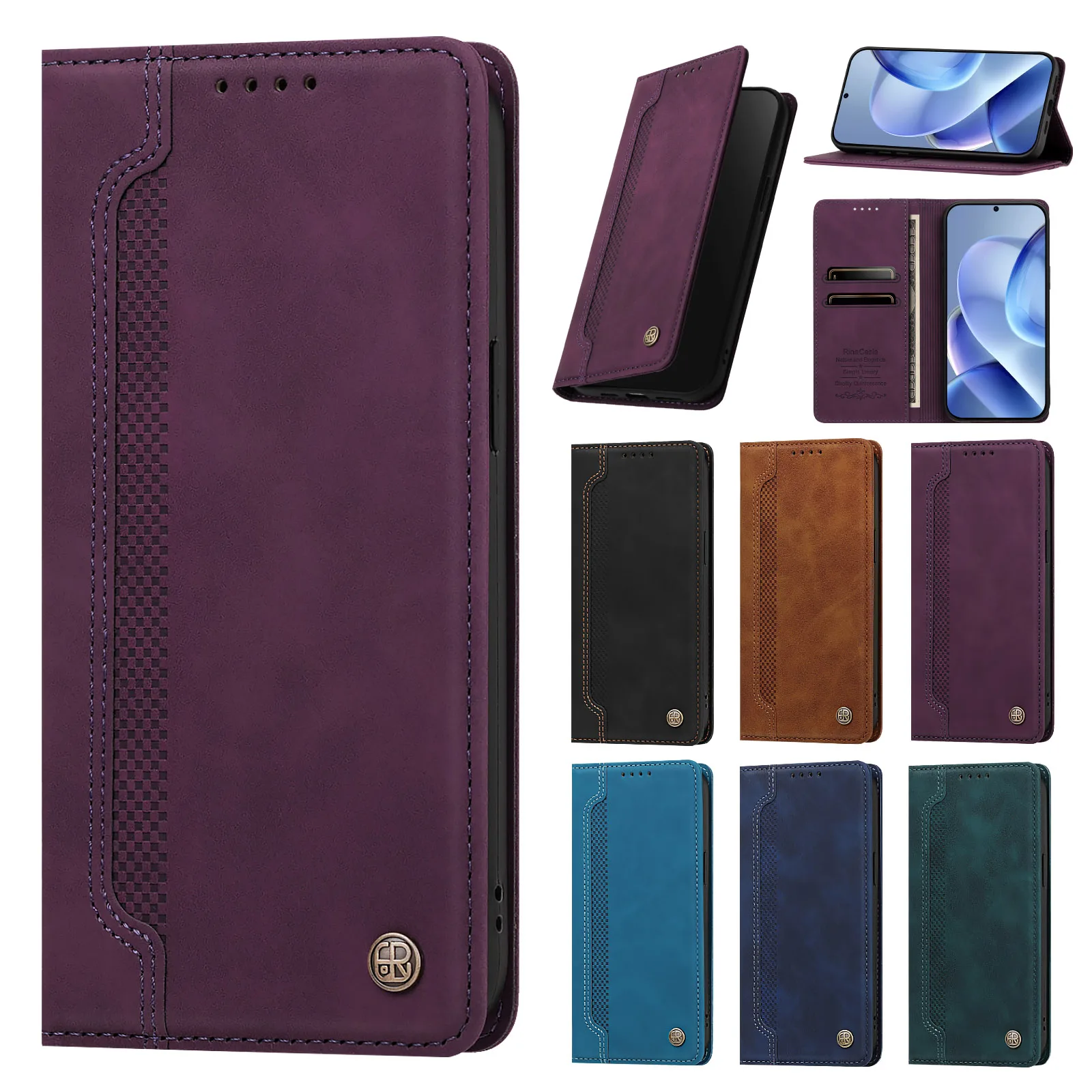 Ultra thin Flip Leather Case for ZTE Blade V80 Vita V70 Pro V60 V50 V40S Axon 60 Lite 40 SE Magnetic Closed Wallet 2 Cards Cover view 4