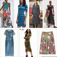 Nuevo vestido adelgazante y ajustado con estampado de rosas y cuello redondo con estampado español para pedido original de exportación