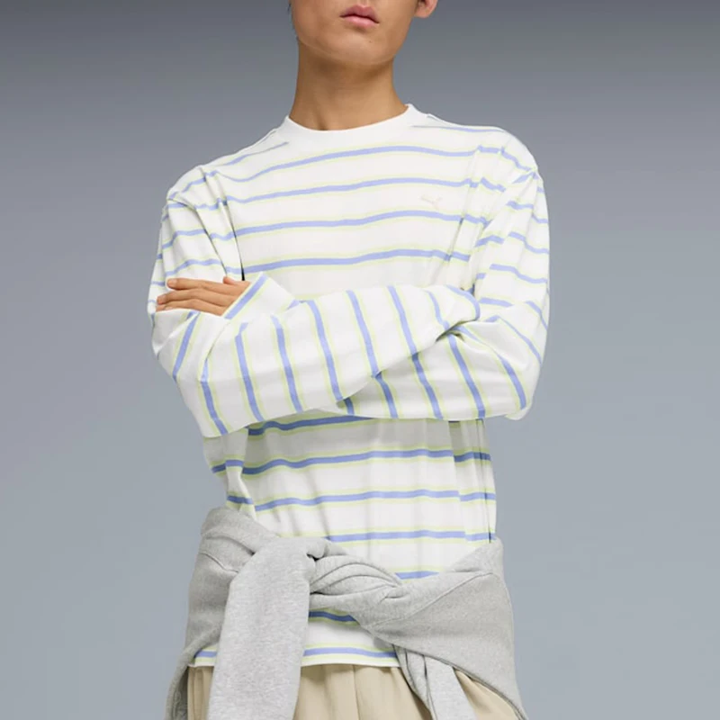 

Puma Authentic Spring Autumn Men's Round Neck Fashion Striped Loose Long Sleeve T-Shirt 634731-02