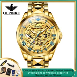 OUPINKE Original Automatic Mechanical Wristwatch Import Japan Movement Skeleton Hollow Luxury Tungsten Steel Waterproof Watches