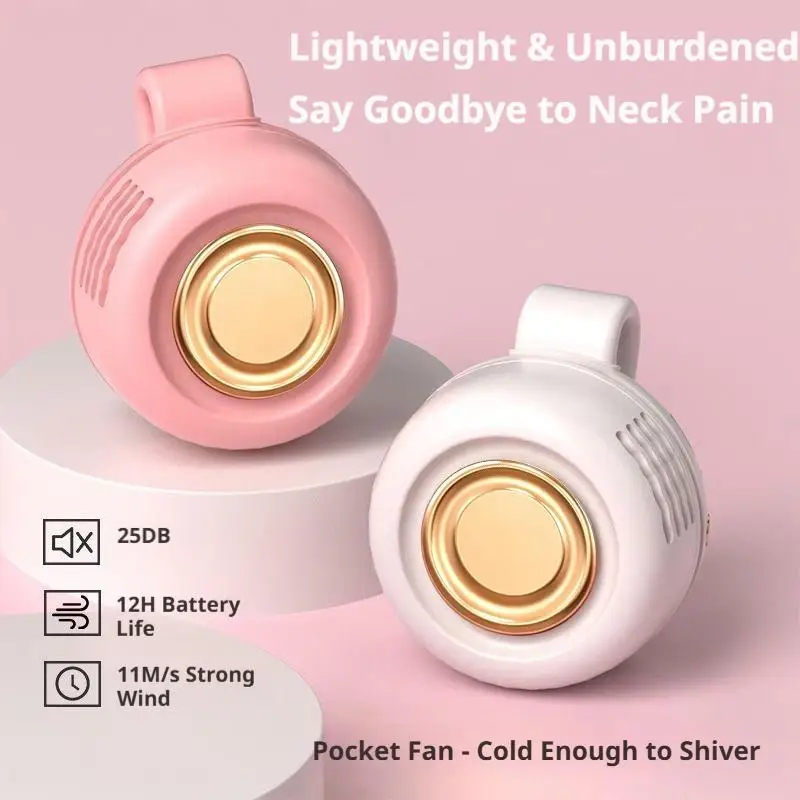 Portable Silent Mini Bladeless Electric Fan,Small fan Clip on Shirt Waist Mini Bladeless Fan Adjustable Outdoor NEW