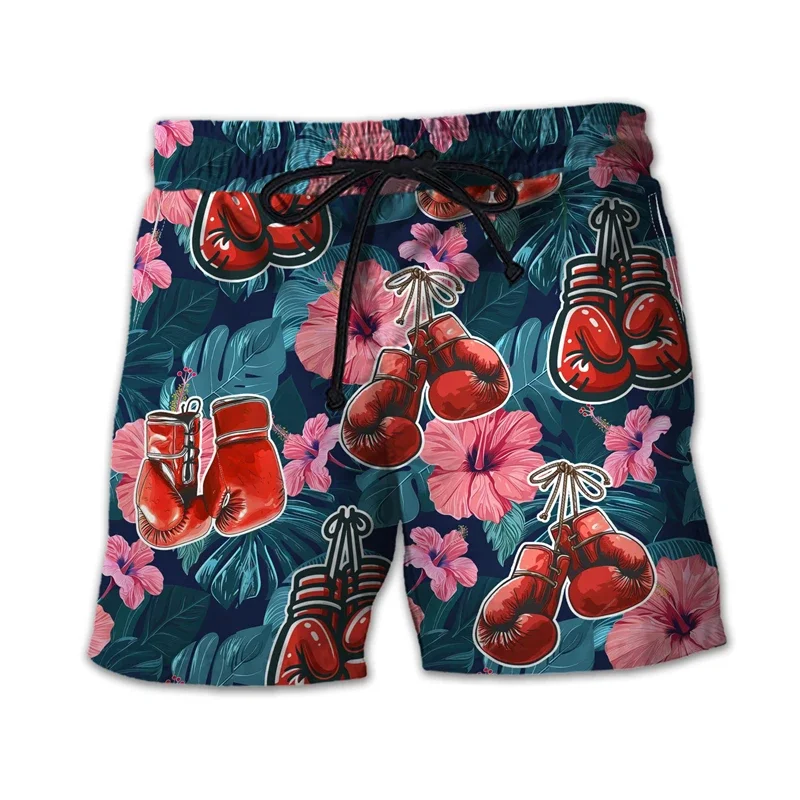 Boxing Glove Graphic Bermudas Fashion Sport Short Pants For Men Clothes Hawaii Beach Shorts Fighting Club Trunks Boy Boardshorts