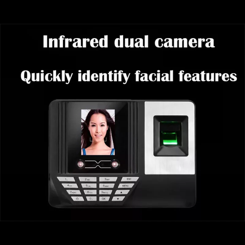 Intelligent attendance machine face and facial fingerprint recognition attendance machine U disk output without software Time Cl