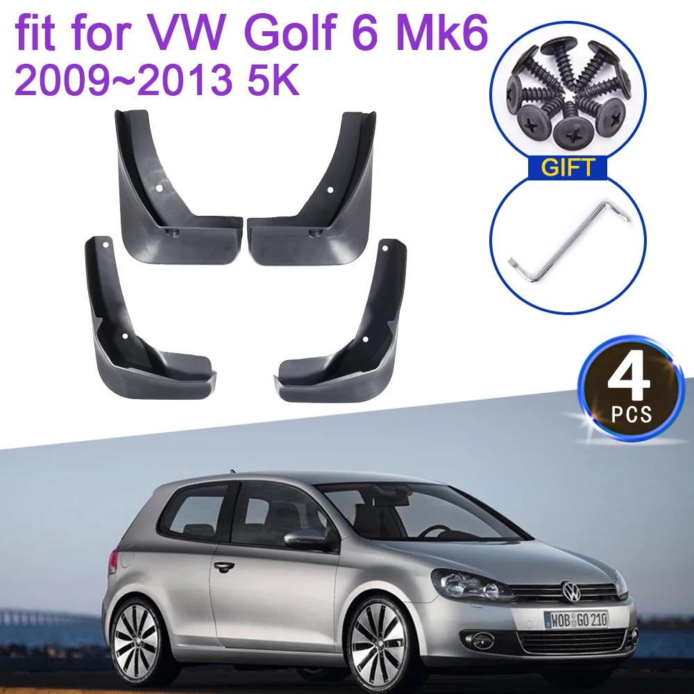 4x für Volkswagen VW Golf 6 2009 2010 2011 2012 2013 Mk6 5K Schmutzfänger Spritzschutz Kotflügel vorne und hinten Räder Zubehör