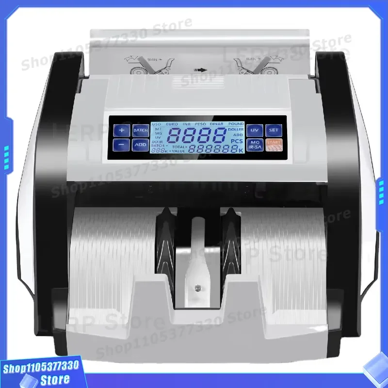 Portable LED UV MG Banknote Counter for USD EUR Cash Detection Compact Money Counting Machine with Fake Note Alarm for Office