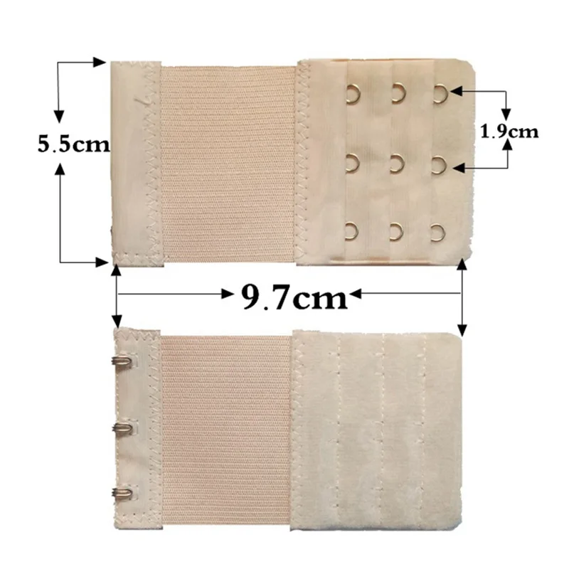 3PCS drei Reihen von drei Knöpfen BH-Verlängerung für Damen elastische BH-Verlängerungsgurt Haken Clip Expander verstellbare Schnalle Intim