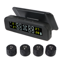 With 4 External Sensors Solar Power Auto Security Alarm Tire Pressure Monitoring System