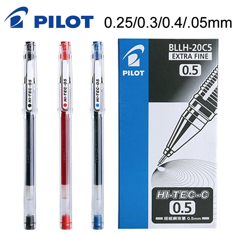 

10 Pcs PILOT HI-TEC-C Gel Pen BLLH-20C4/20C3/20C5 Fine Point Needle Nibs Ballpoint Pen 0.25/0.3/0.4/0.5mm Japanese Stationery