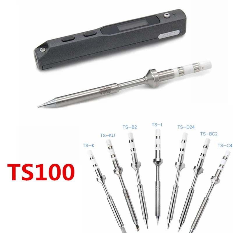 Electric Soldering Iron Tips for TS100 TS-K B2 D24 BC2 I C4 KU Replacement Various Models of Tip Soldering Iron Tip Welding Tool