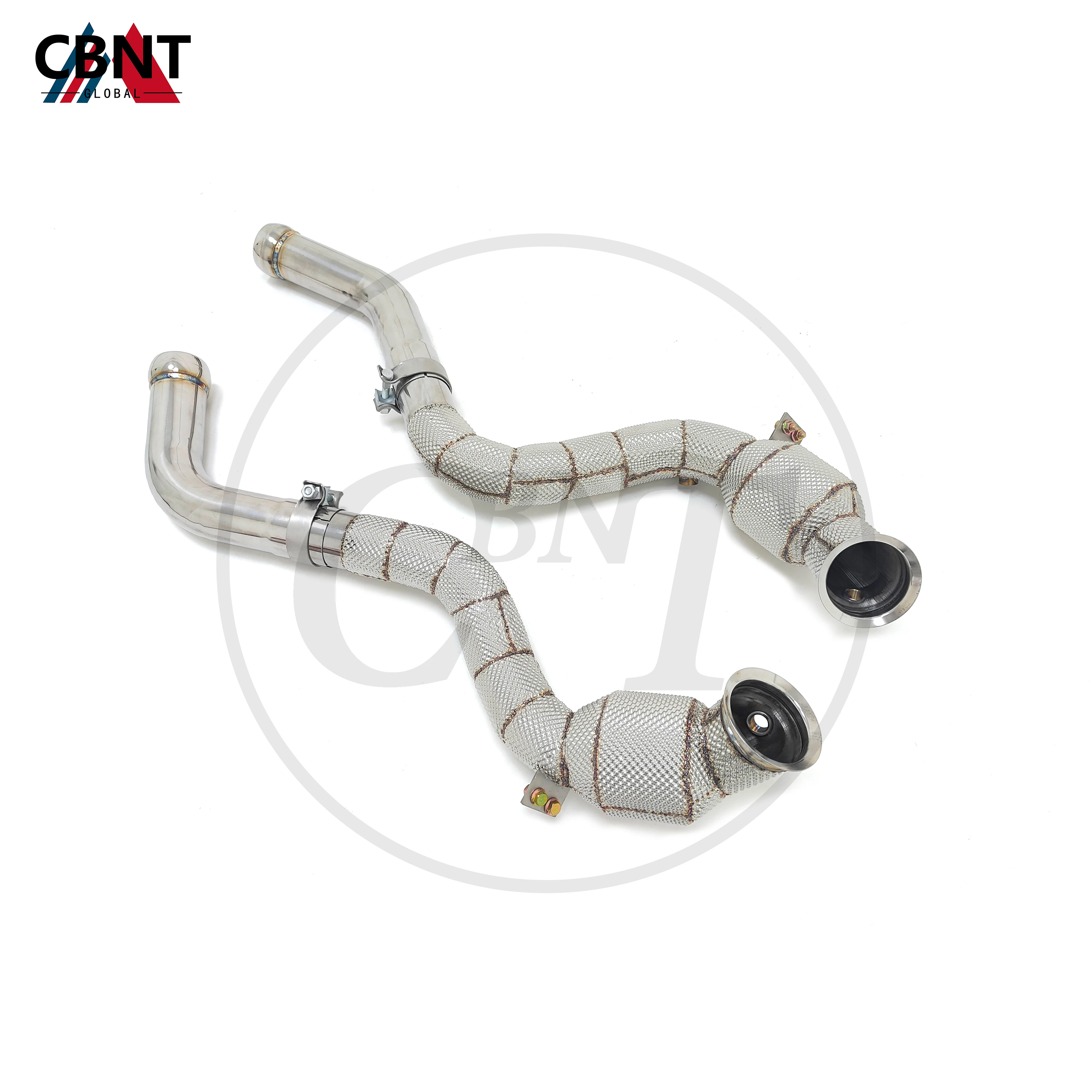 

CBNT Catted/Catless Downpipe for Mercedes Benz W205 C63 GLC63 Exhaust-headers with Heat Shield High Quality SS304 Exhaust Pipe