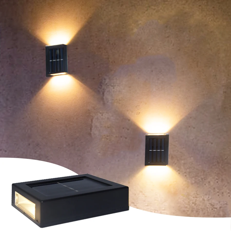 Solar Light Outdoor Up en Down Wall Washer Light Waterdichte Solar Lamp voor Tuin Straat Landschap Balkon Yard Veranda Decor - afbeelding 1