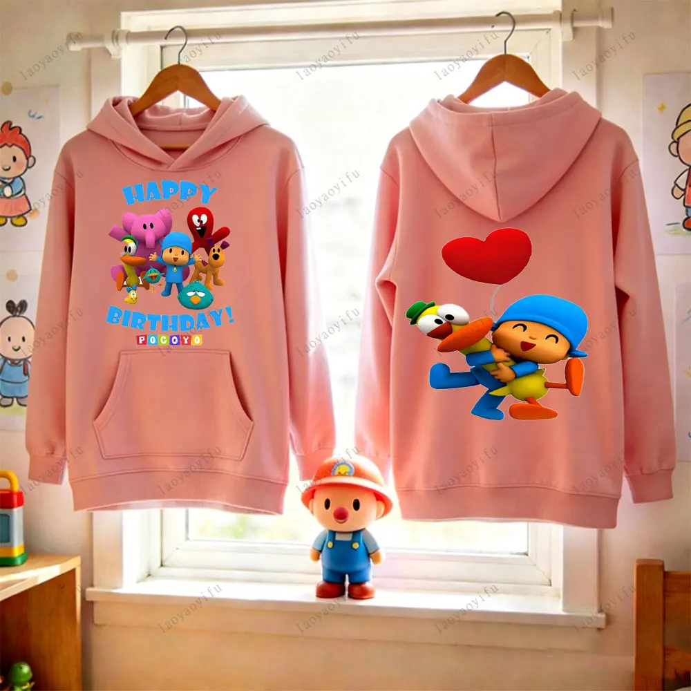 

P-POCOYO Мультяшная милая толстовка с капюшоном для женщин и мужчин, теплый пуловер на весну и зиму, повседневная уличная одежда для мальчиков и девочек