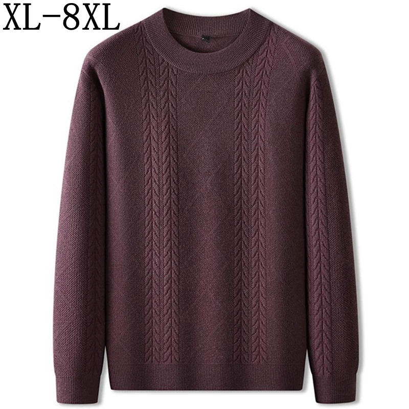 

8XL 7XL 6XL Soft Warm Wool Pull Homme 2024 New Autumn Winter High End Luxury Sweater Men Casual Loose Mens Pullover Sweaters