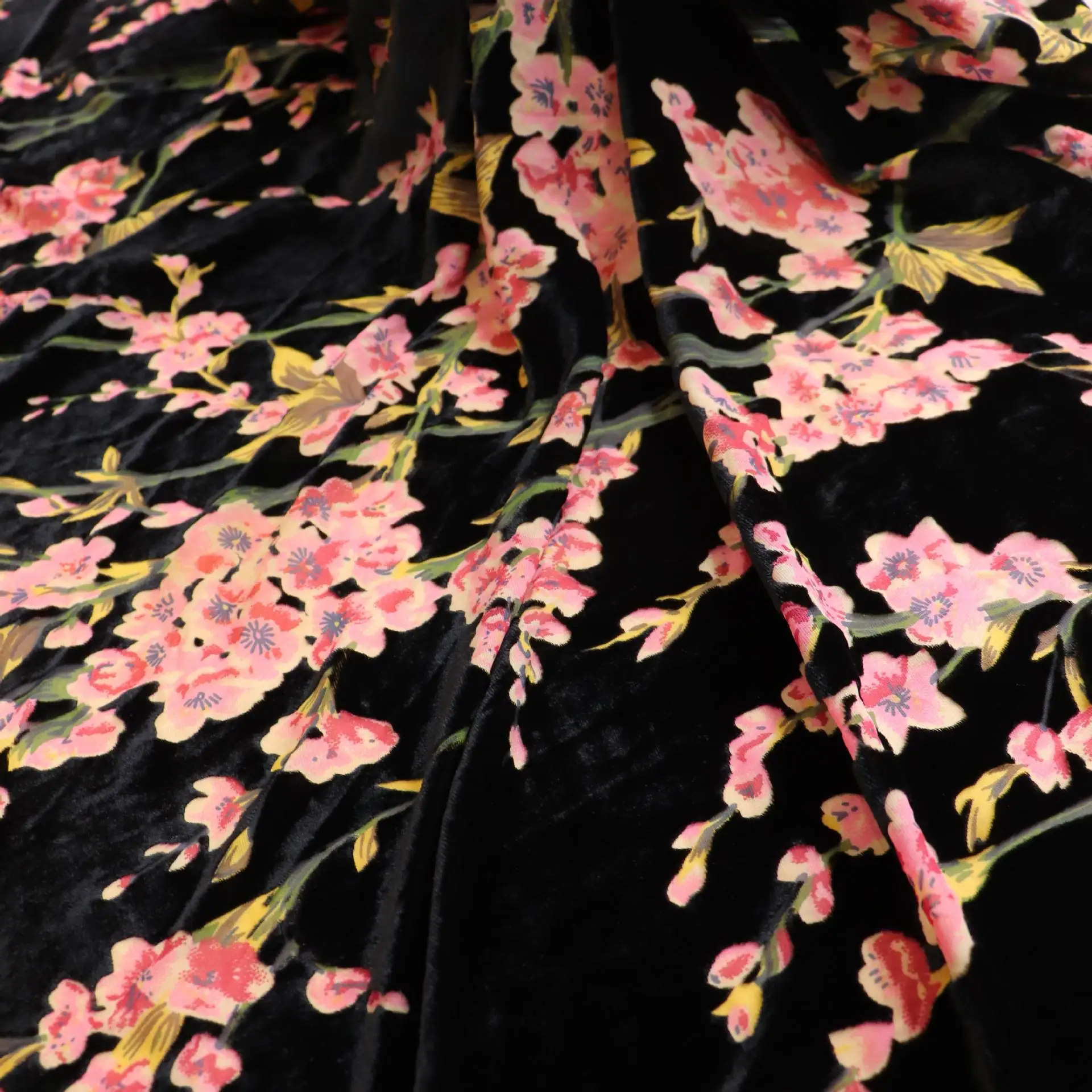 

1292 Woven Brocade Sticky Velvet Printed Burnt out Burnt Velvet Fabric Nightdress Dress Cheongsam Cloth