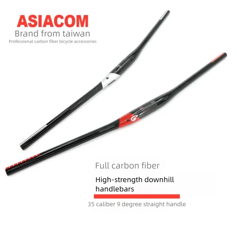 ASIACOM 35mm Carbon Fiber 9° Riser MTB Handlebar High Strength Off-Road Competitive Racing Mountain Bike Handlebar
