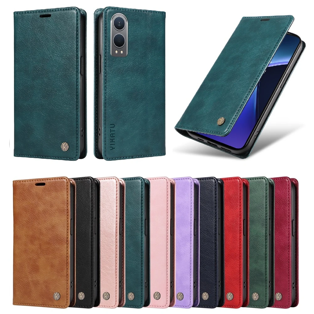 

Магнитный кожаный откидной чехол-бумажник для OnePlus 12 12R 13 13R 13T Nord 4 5 CE4 CE5 Lite ACE 3 4 5 | Премиум-футляр Litchi stria