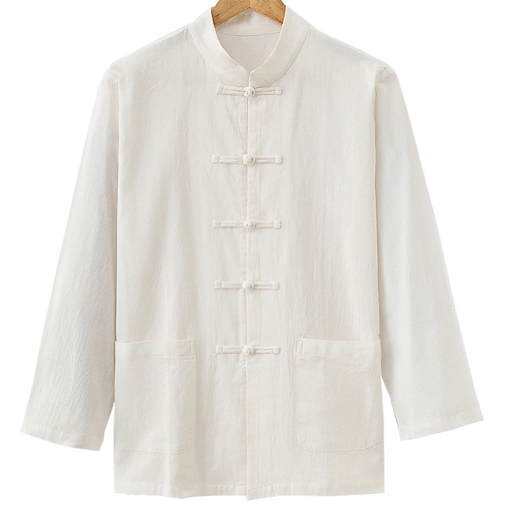 

Man Accessories Shirt Daily Holiday Chinese Traditional Cotton Linen Long Sleeve Uniform Jacket Clothing For Man